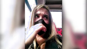loira se tocando no coletivo blonde sexy masturbating into bus