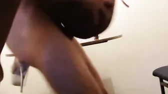 Super Ebony Dancer Takes my Cum for Free