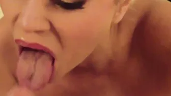 point of view of feet job  titty fucking with Nikita