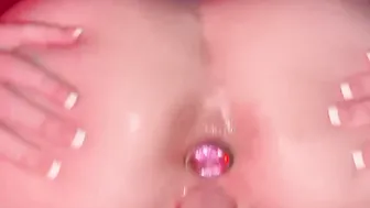 Juicy mom Snatch Ride Gigantic Penis Reverse Cowgirl with Buttplug