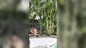Goon over me Walking around inside my Yellow Sling Bikini
