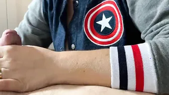Nerdy women give a crazy sexy hand job - making him cum