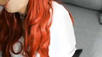 Deep Throated college girl - Extreme Closeup POV of Uncut Dick Pounding Her Face