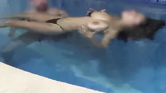 Big Boobed 18 Showing Titties on Outdoors Pool we were Caught Fucking