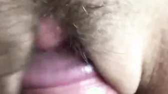 Cum into Unshaved Cunt