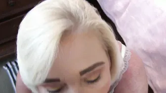 A SEXY Blonde Housewife Solves Problems by Blowing Penis