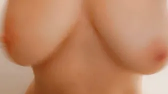 milf Fucking Holes with a Double Vibrator. Titties and Wet Juicy Vagina Close-up