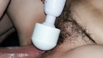 Close up Cummed into Unshaved Vagina milf Housewife.
