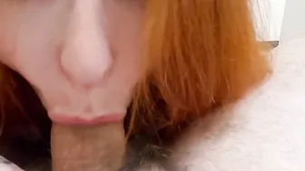 DOEGIRLS - Huge Boobs Red Haired Kate Utopia Blows her Boyfriends Penis