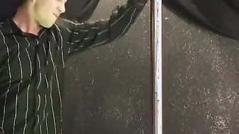 Dark Hair inside snow hite costume getting nailed on the stage