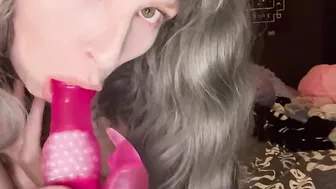 Pure Skank Fucks self with Dildo