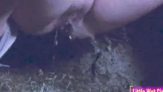 Pee Public into a Meadow at Night