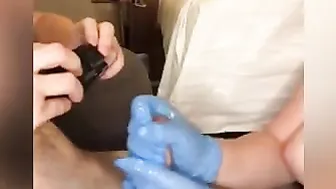 Nurse Sex Sub give Daddies 7 Inch Dick a hand job
