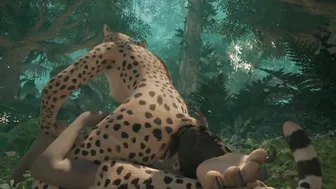 Wild Life / Leopard Having Fun with her Prey