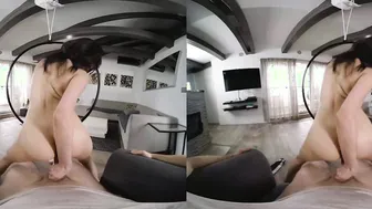 Cummed Sex with Slender Dark Hair inside VR