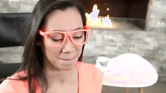 Madi Laine gets on her knees to satisfy the studs huge meat