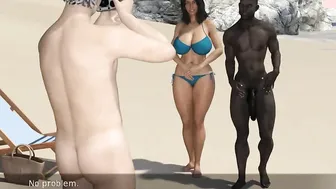 Ebony Bro is Fucking a Bae Ex-Wife into Front her Hubby on a Naked Beach