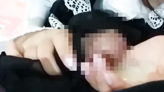 【快楽射精】メイド娘の極上ご奉仕【絶滅黒髪系裏垢娘のパンコキ射精】個人撮影、フェラ、手コキcumpantyjob