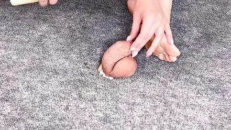 Lover Leaks Bombshell Wax on Penis with Nuts and has Fun EasyCBTGirl