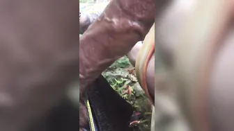 Blowing Cock Sloppy outdoors on the first Date