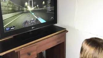 Adorable Blonde Suck my Dick while her Hispanic BFF Plays PlayStation - Tiny Slut Great Facial