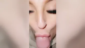 Insane Close up point of view Green Eyes Blonde Hair Sloppy ORAL SEX till he Jizzes into my Mouth