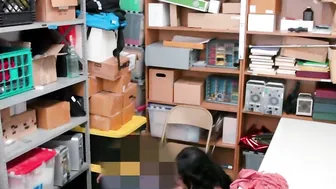 Incredible Sexy barely legal shoplifter women caught and asked to strip down for a