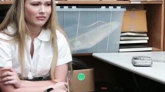 Adorable blonde 18 yo thief Alyssa Cole fuck by a perv LP officer
