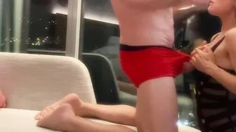 Face Fucking on the Hotel Couch - Oral Cummed