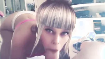 Xoni commanded penis and fucking with a cani