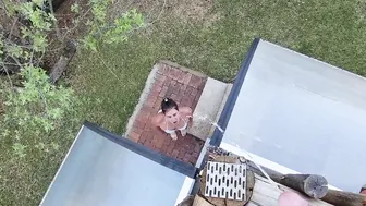 Pee on a slutss Face from a Balcony | Bikini Human Restroom