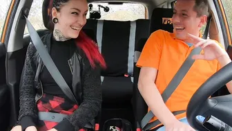 FakeDrivingSchool Tattoo Goddess Sharlotte Thorne Smokes Instructors Dick