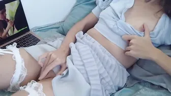 PRINCESS ORGASM WHILE WATCHING PORN HOME ALONE- CANDICE DELAWARE
