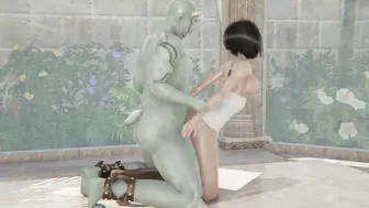 3D CARTOON ANIME Monster Attacks at the Tub House