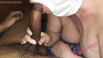 Sloppy deep throat - amateur BBW worships bbcs