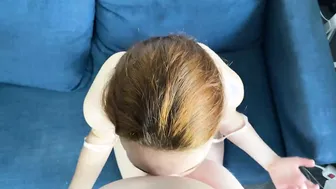 Deep amateur bj with cum inside mouth pov