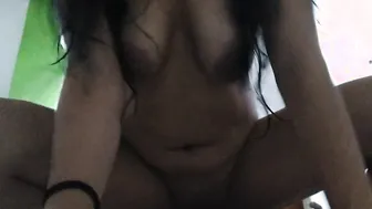 Hispanic Young Fiance Sucking Off and Ride the big black cock into Amzon Position and being Rough Screwed on Top