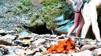 Pegged porn video – WATERFALL PUBLIC - Romantic NAUGHTY PEGGING - Switch - ROUGH double penetration PASSIONATE POUNDING Stand Lift BONED