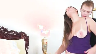 Naughty natural big titted dark haired Beauty Alex Jett got her vagina licked from