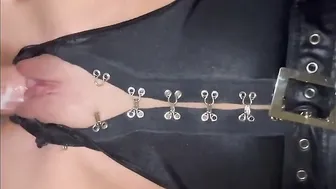 Halloween Hand Job Fellatio and Pounded into Crotchless RUBBER Panties Gothic Bondage Hispanic Teenie Classic Horror