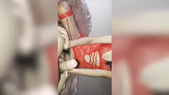 Thai cunt with mouth inside Red Goddess Panties into the Hotel