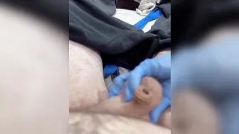 Psw Rubbing Disabled Toes and Hand Job with a Sock