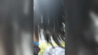 Thin Dark Hair and Gigantic Butt Asks me to help her and I Record her and help with my Dick