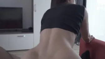 Charming stepsister blows dick and fucks step guy for a big cummed