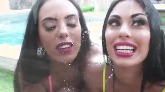 Window porn video – 2 Hot latinas who love to spit - cougar porn