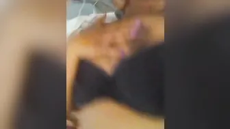 Lusty Ebony showing and touching herself