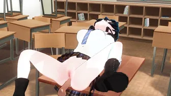 3D ANIME Student gave it inside the booty before the exam