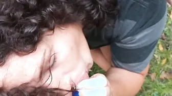 Lunch time BLOW job into park jizzed swallowed my lunch