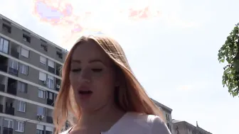 GERMAN SCOUT - RED HAIRED CUNT WITH MOUTH KIARA WITH GIGANTIC HOOTERS PICKUP AND BANGED