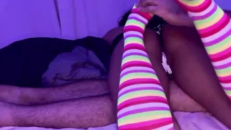 Spanking Muslim College Eighteen With Long Socks on Her Brown Booty